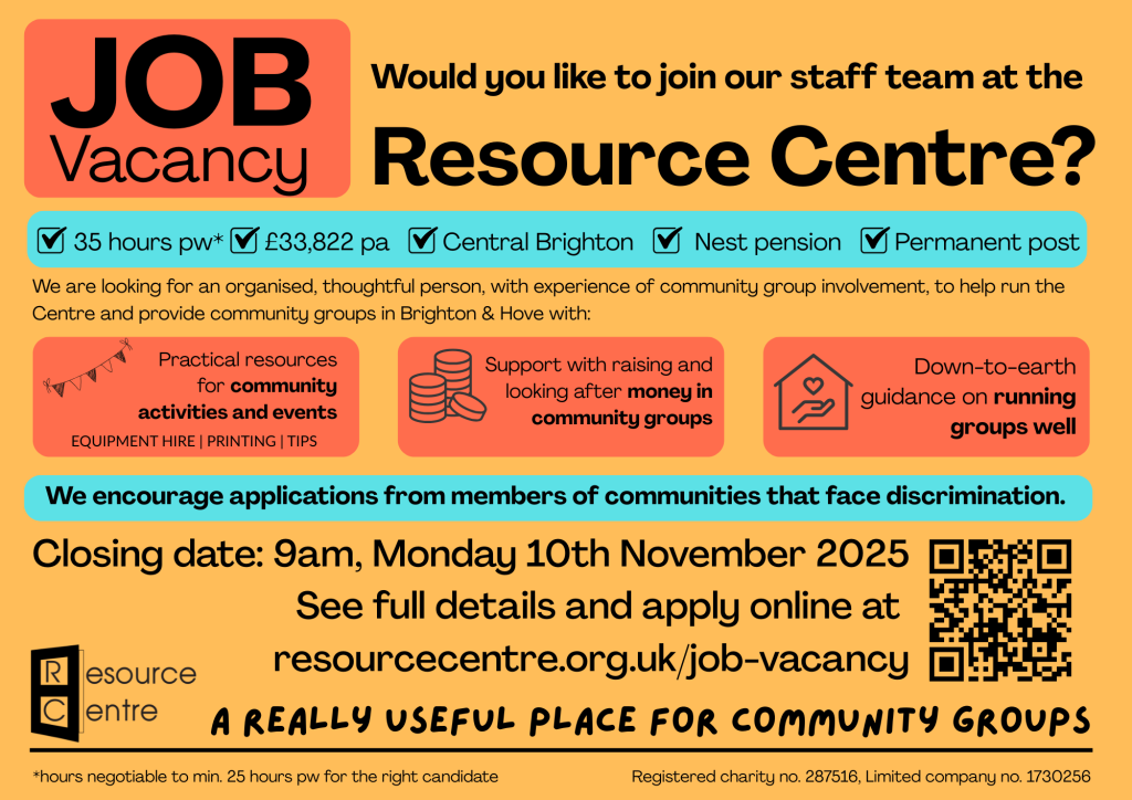 job advert for Resource Centre worker